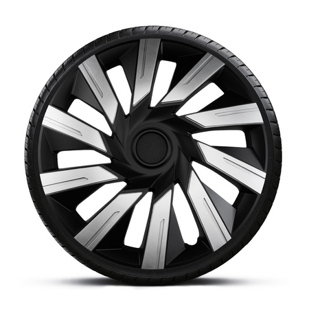 GÓRECKI Kołpaki samochodowe TECNA silver black 15"