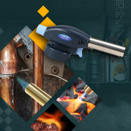 FLAME GUN Palnik gazowy z piezo zapalarką 915 x2 + ALPEN CAMPING Kartusz Gazowy IK1004 400ml 227g x8