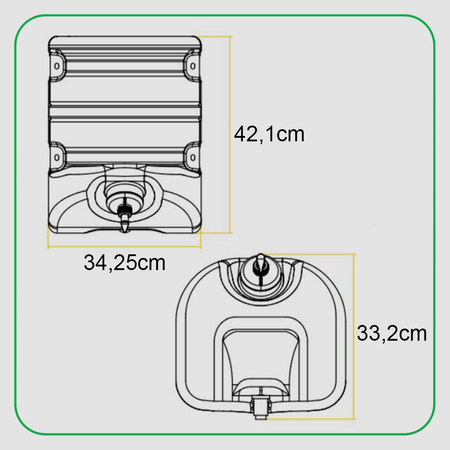 LOKHEN Zbiornik na wodę " Kwadrat " SQUARE 30L z pojemnikiem na mydło czarny