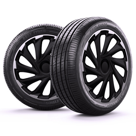 GÓRECKI Kołpaki samochodowe MISANO silver black 15"