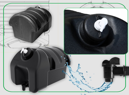 LOKHEN Zbiornik na wodę " Kwadrat " SQUARE 30L z pojemnikiem na mydło czarny