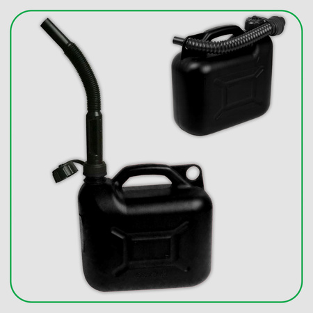 BREMHER Kanister na paliwo 10L plastikowy + lejek HOMOLOGACJA czarny