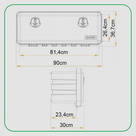 DAKEN Skrzynka narzędziowa JUST  900x367x300 58l / 50kg