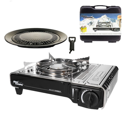 ALPEN CAMPING Kuchenka turystyczna MOUNT EVEREST x1 + IMEX Nakładka grillowa 30,5cm x1