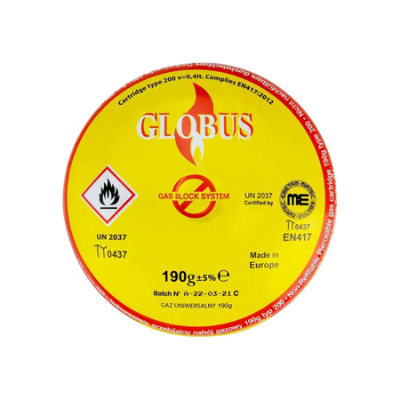 INTER GLOBUS Kartusz Gazowy 190g 40ml do kuchenki palnika lutlampy x18