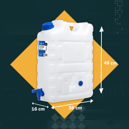 SimplyCan Pojemnik na wodę pitną 20L ATEST kanister z kranikiem (max. 22L)  + SimplyCan Dozownik mydła do kanistra 150 ml DIN61