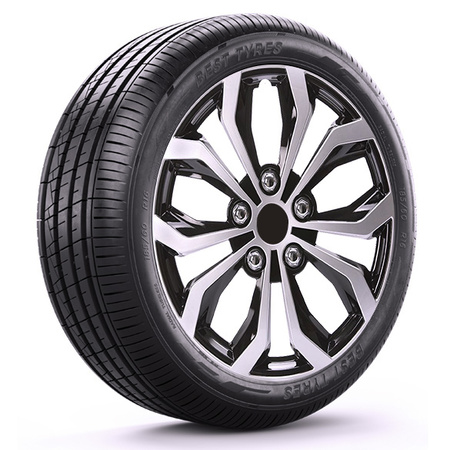 GÓRECKI Kołpaki samochodowe HORNET silver black 16"