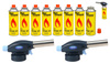 FLAME GUN Palnik gazowy z piezo zapalarką 915 x2 + ALPEN CAMPING Kartusz Gazowy IK1004 400ml 227g x8
