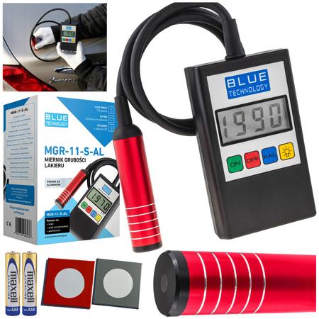 Blue Technology Miernik grubości lakieru MGR-11-S-AL Stal Aluminium Stal Ocynkowana 0-1990 µm
