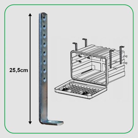 DAKEN Skrzynka narzędziowa ARKA 1062x522x500 169l / 80kg + DAKEN Uchwyty montażowe / wsporniki do skrzynek narzędziowych zestaw