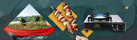 T24 Kuchenka turystyczna ze stali nierdzewnej x1 + ALPEN CAMPING Kartusz Gazowy IK1004 400ml 227g x4