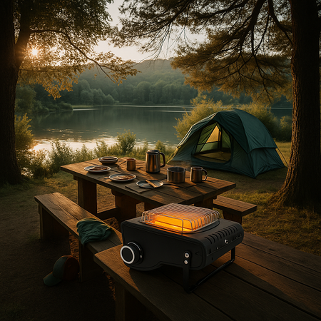 Piecyk gazowy turystyczny z funkcją kuchenki