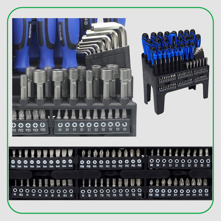 HERMON Zestaw Śrubokrętów wkrętaków precyzyjnych bitów 122 elementy + stojak