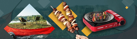 TIROSS Kuchenka turystyczna TS-262 x1 + IMEX Nakładka grillowa 30,5cm x1