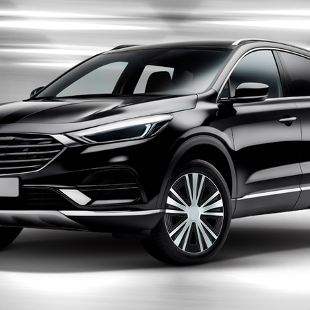 CARFIELD Kołpaki samochodowe SPIN srebrno czarne 16" x4