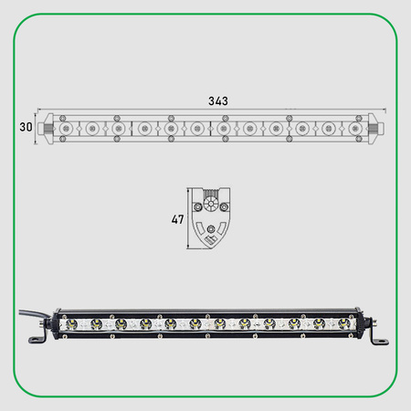 KAMAR Panel LED x12 belka led SLIM 1200lm 17W 35cm 12V 24V