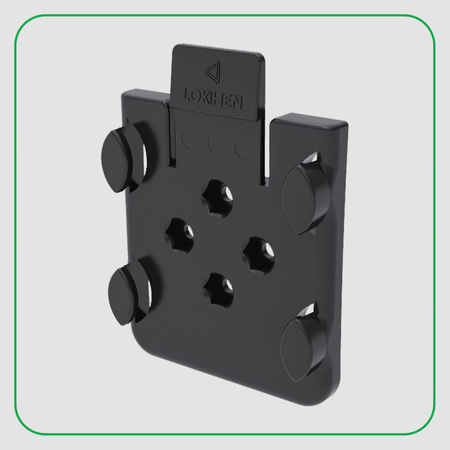 LOKHEN Klin pod koła do przyczepki samochodu NANO 10 225x90x100mm + LOKHEN Uchwyt wspornik mocujący FLATY do klina NANO 10