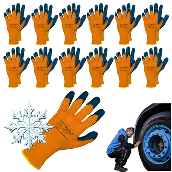 ART.MAS Rękawice ochronne robocze ocieplane RDRAG BLUE O kat.1 dzianina + lateks r. 11 x12