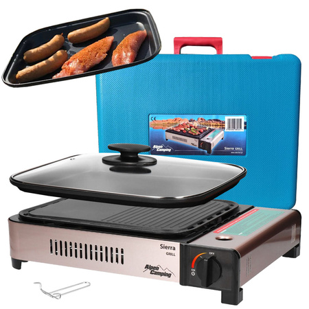 ALPEN CAMPING Grill turystyczny SIERRA K2000 x1 + ALPEN CAMPING BRYTFANNA DO GRILLA SIERRA x1