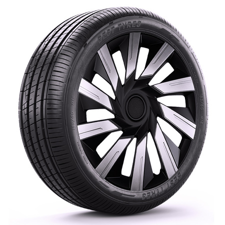 GÓRECKI Kołpaki samochodowe TECNA silver black 16"