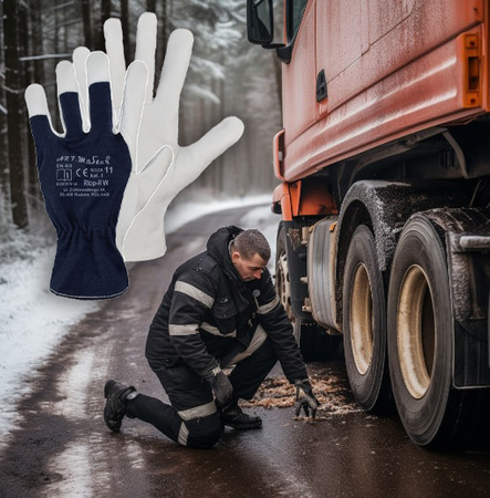 ART.MAS Rękawice ochronne robocze ocieplane RTOP-R WINTER kat.1 skóra licowa kozia r. 10 x12