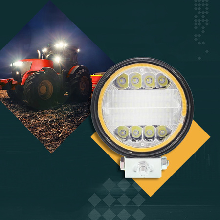 HERMON Lampa robocza okrągła 24 LED 12-24V + COB 24x3W FI 110 gr. 20mm