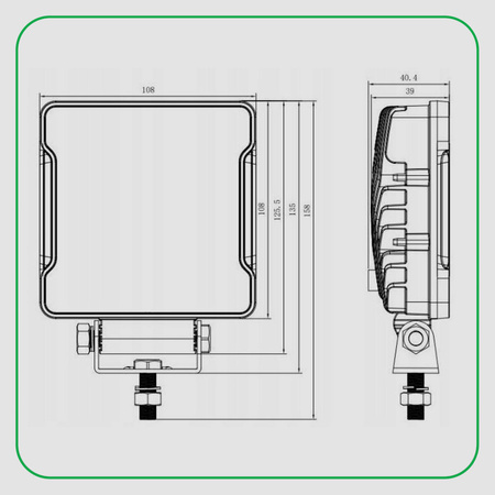 KAMAR Lampa robocza 16 LED 20W 1717lm  + pasek 9 LED 1,5W 12/24V