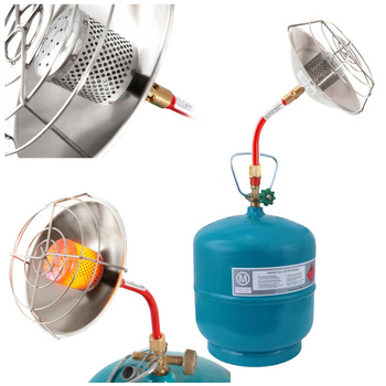 AG Promiennik turystyczny na butlę gazową SMYK 1,1kW + VITKOVICE MILMET Butla gazowa turystyczna 2kg 4,8l przyłącze 3/8'' od góry PROPAN - BUTAN, LPG