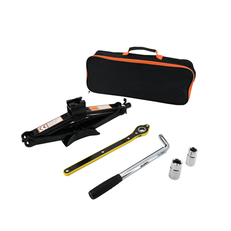 Podnośnik samochodowy trapezowy 2T + klucz do kół 17 19 21 23mm + torba