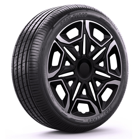 GÓRECKI Kołpaki samochodowe VARIDO silver black 15"