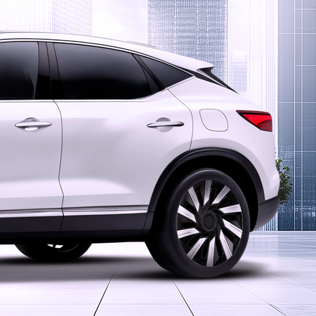 GÓRECKI Kołpaki samochodowe TECNA silver black 16"