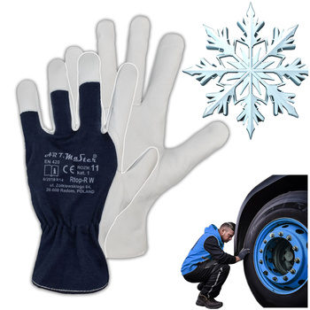 ART.MAS Rękawice ochronne robocze ocieplane RTOP-R WINTER kat.1 skóra licowa kozia r. 11