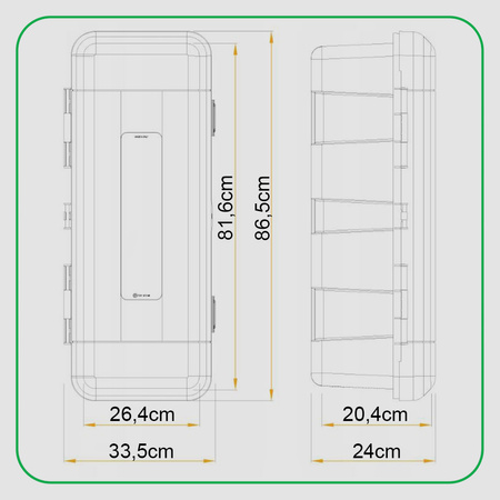 DAKEN Pojemnik na gasnice REGON 335x865x240 9-12 kg / Ø 170-190 x2