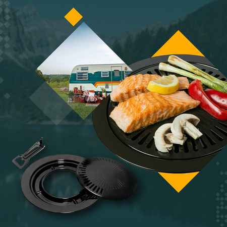 TIROSS Kuchenka turystyczna TS-262 x1 + IMEX Nakładka grillowa 30,5cm x1