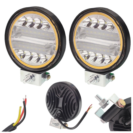 HERMON lampa robocza okrągła 24 LED 12-24V + COB 24x3W FI 110mm gr. 35mm x2