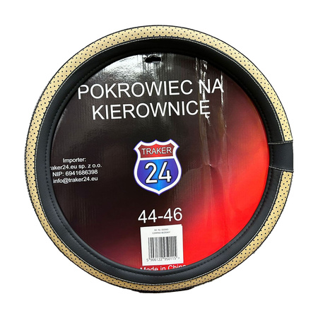 TRAKER Pokrowiec na kierownice TIR ciężarówka 44 - 46cm czarno - beżowy