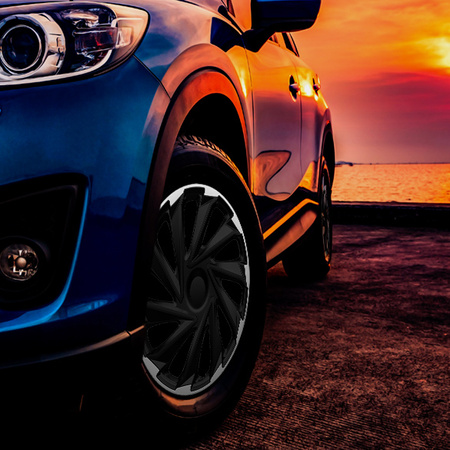 GÓRECKI Kołpaki samochodowe MISANO silver black 15"