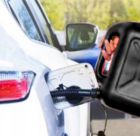 BREMHER Kanister na paliwo 10L plastikowy + lejek HOMOLOGACJA czarny