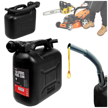 BREMHER Kanister na paliwo 10L plastikowy + lejek HOMOLOGACJA czarny