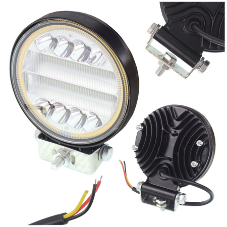 HERMON Lampa robocza okrągła 38 LED 12-24V + COB 38x3W FI 112mm gr. 38mm