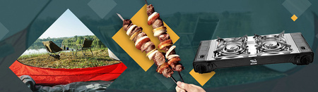 ALPEN CAMPING Kuchenka turystyczna TOSCANIA x1 + ALPEN CAMPING Kartusz Gazowy IK1004 400ml 227g x8