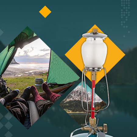 AG Lampa gazowa turystyczna na butlę KINGA3 0,6kW + VITKOVICE MILMET Butla gazowa 5kg 12,3l z kołpakiem plastikowym przyłącze 3/8'' od góry PROPAN - BUTAN, LPG