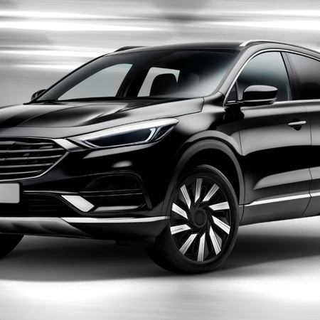 GÓRECKI Kołpaki samochodowe TECNA silver black 16"