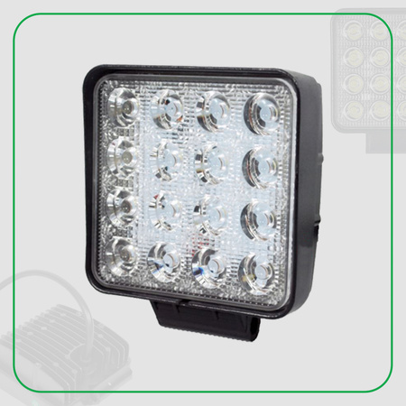 KAMAR Lampa robocza LED 16x LED 24W 2000lm 12/24V spot kwadratowa