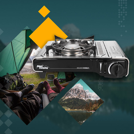 ALPEN CAMPING Kuchenka turystyczna MOUNT EVEREST x1 + IMEX Nakładka grillowa 30,5cm x1