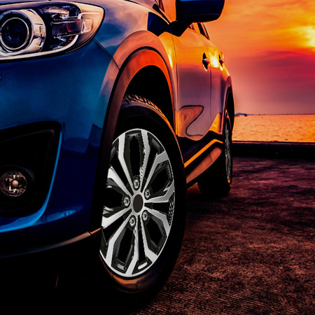 GÓRECKI Kołpaki samochodowe HORNET silver black 16"