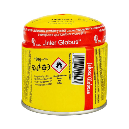 INTER GLOBUS Kartusz Gazowy 190g 40ml do kuchenki palnika lutlampy x18