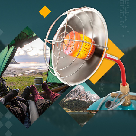 AG Promiennik turystyczny na butlę gazową SMYK 1,1kW + VITKOVICE MILMET Butla gazowa turystyczna 1kg 2,4l przyłącze 3/8'' od góry PROPAN - BUTAN, LPG