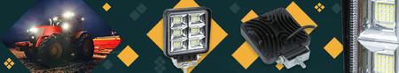 HERMON Lampa robocza halogen LED x48 144W 10-80V 3 rzędy  kwadratowa x2