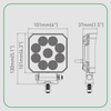 KAMAR Lampa robocza LED OSRAM x9 20W 1133lm 12/24V flood kwadratowa